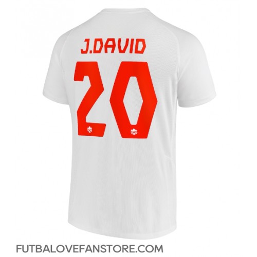 Kanada Jonathan David #20 Vonkajší futbalový dres MS 2022 Krátky Rukáv